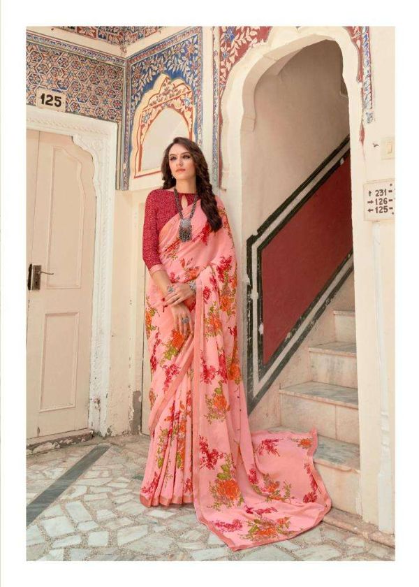Swastik by Kashvi Georgette Printed Daily-Wear Saree – Everyday Elegance Range