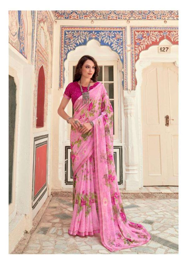 Swastik by Kashvi Georgette Printed Daily-Wear Saree – Everyday Elegance Range