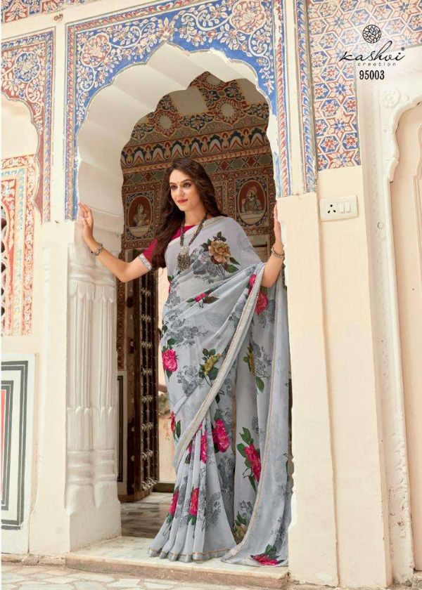 Swastik by Kashvi Georgette Printed Daily-Wear Saree – Everyday Elegance Range