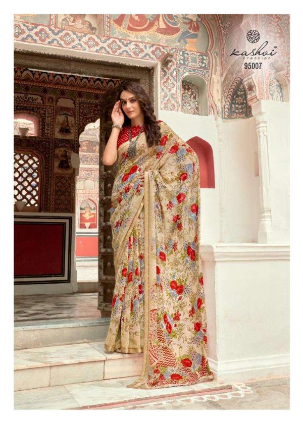 Swastik by Kashvi Georgette Printed Daily-Wear Saree – Everyday Elegance Range