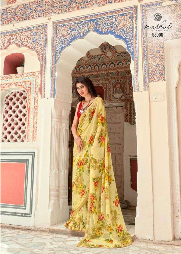 Swastik by Kashvi Georgette Printed Daily-Wear Saree – Everyday Elegance Range