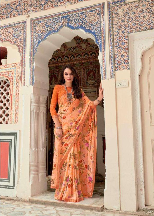 Swastik by Kashvi Georgette Printed Daily-Wear Saree – Everyday Elegance Range