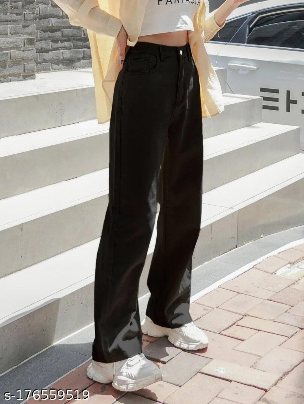 Premium High-Rise Wide Leg Jeans for Women – Trendy Comfort Fit