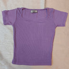 Classic Ribbed Square Neck Fitted Crop Top