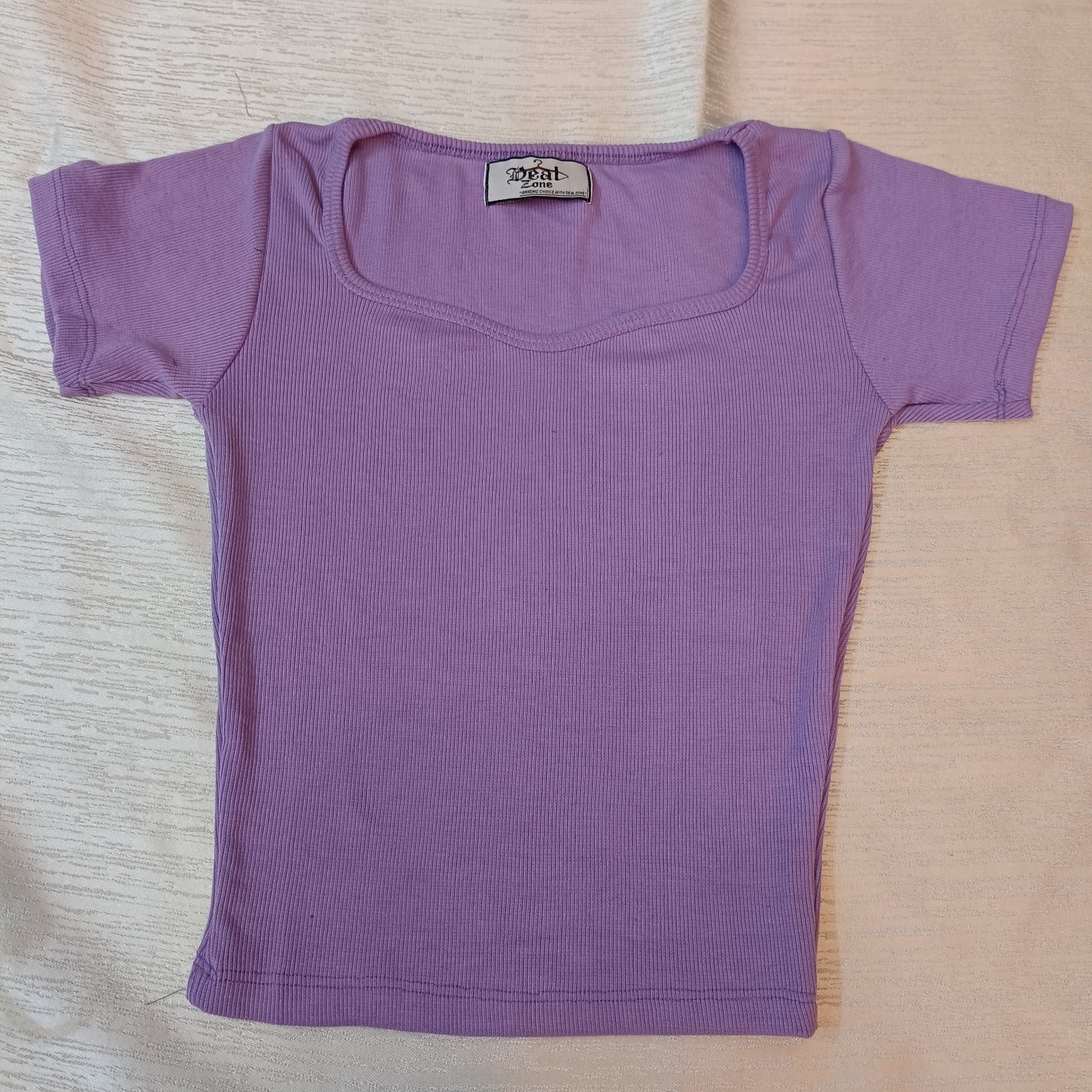 Classic Ribbed Square Neck Fitted Crop Top