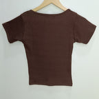 Classic Ribbed Square Neck Fitted Crop Top