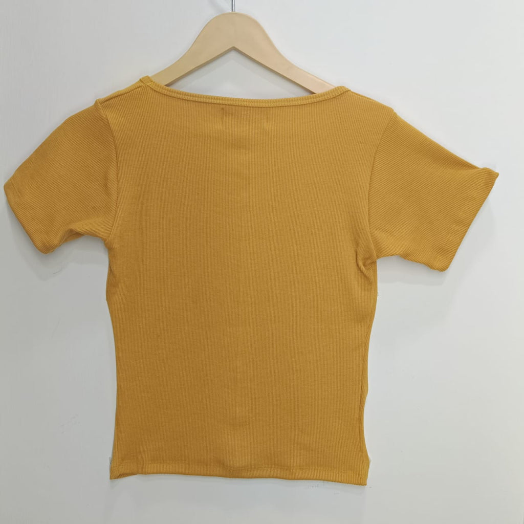 Classic Ribbed Square Neck Fitted Crop Top