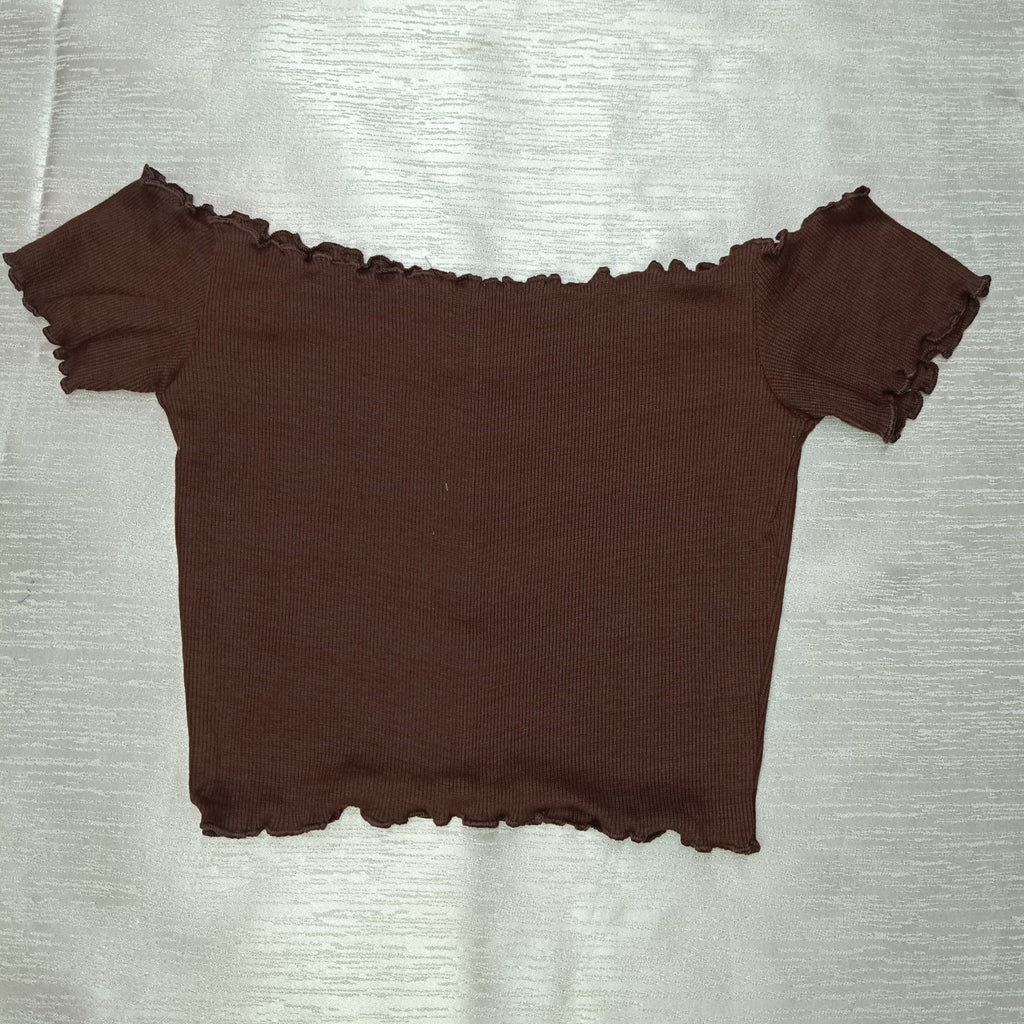 Off-Shoulder Smocked Crop Top for Women