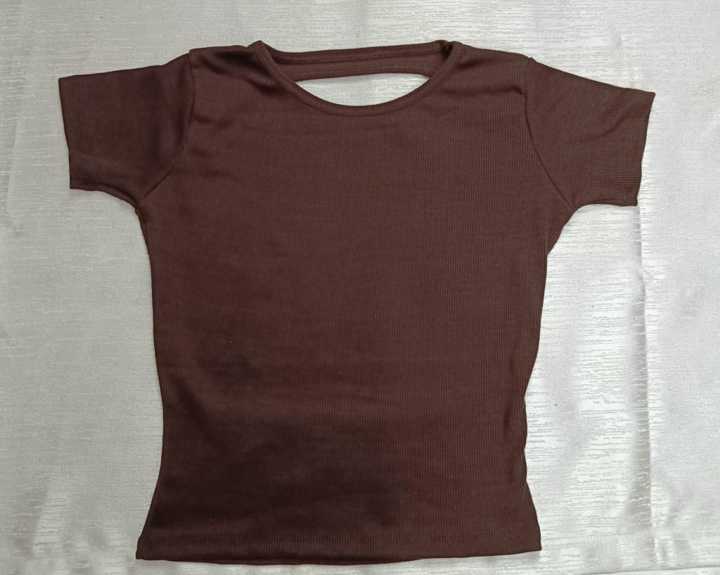 Women’s Trendy Ribbed Open Back Crop Top – Ultimate Confidence Edition