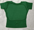 Women’s Trendy Ribbed Open Back Crop Top – Ultimate Confidence Edition