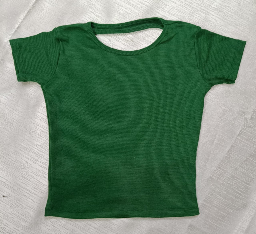 Women’s Trendy Ribbed Open Back Crop Top – Ultimate Confidence Edition