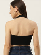 Classic Ribbed Halter Neck Crop Top