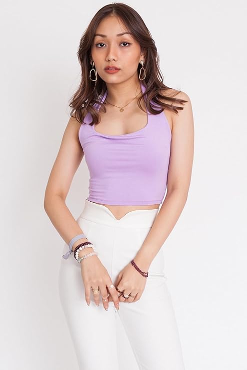 Classic Ribbed Halter Neck Crop Top