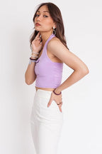 Classic Ribbed Halter Neck Crop Top