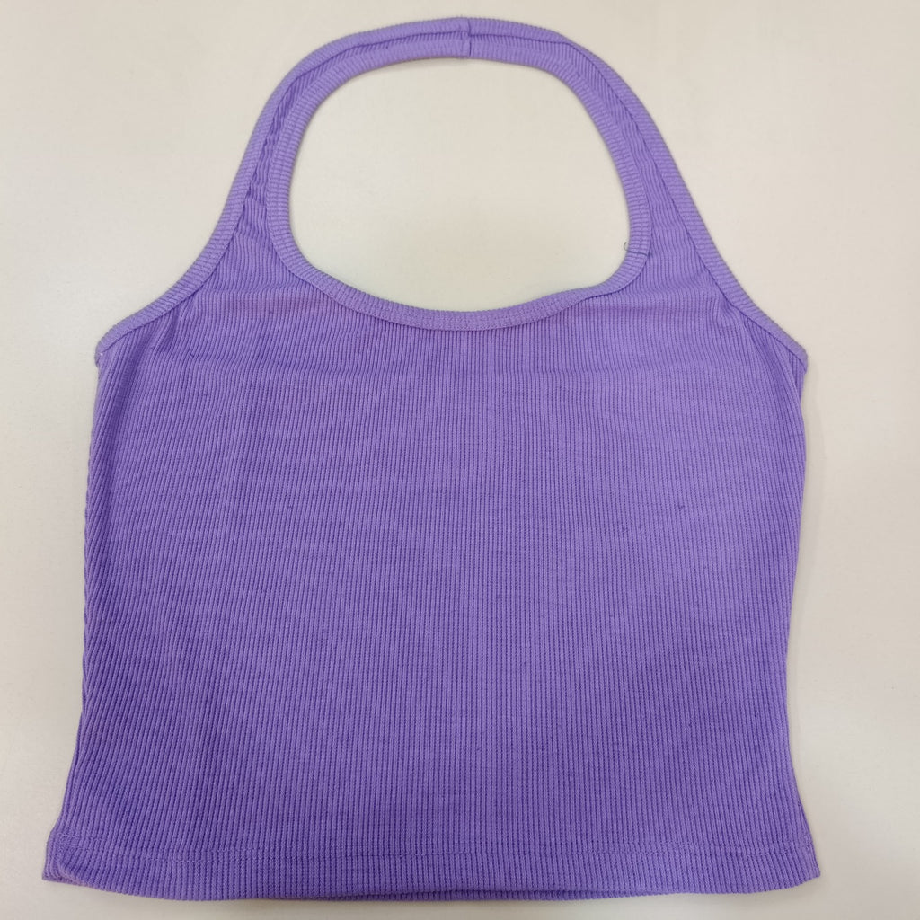 Classic Ribbed Halter Neck Crop Top