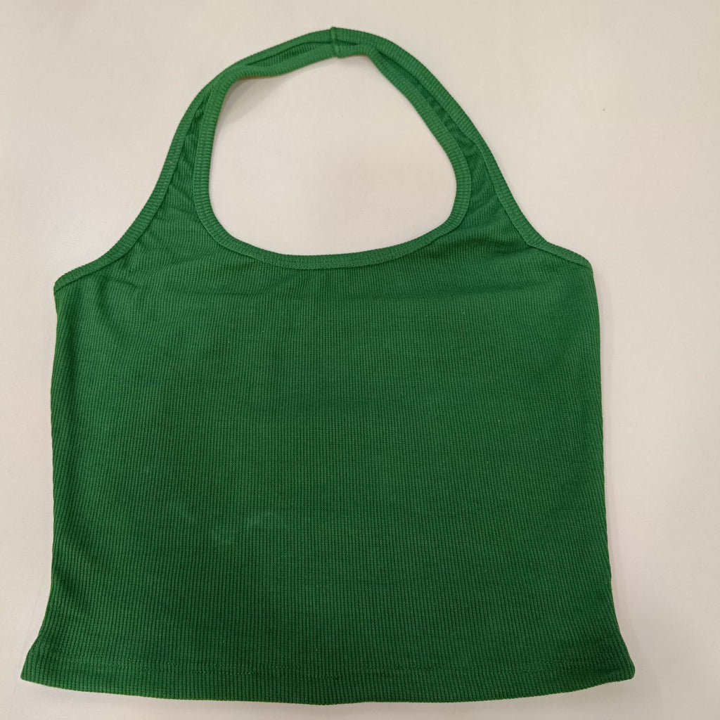 Classic Ribbed Halter Neck Crop Top