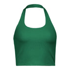 Classic Ribbed Halter Neck Crop Top