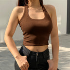 Classic Ribbed Halter Neck Crop Top