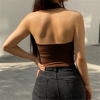 Classic Ribbed Halter Neck Crop Top