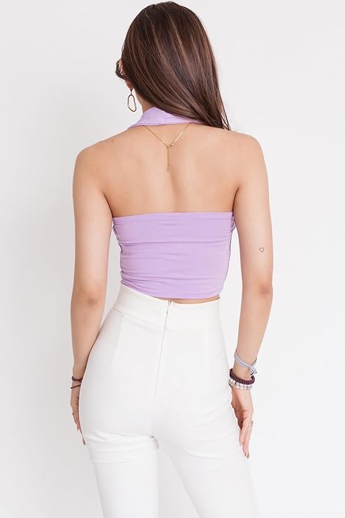 Classic Ribbed Halter Neck Crop Top