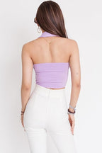 Classic Ribbed Halter Neck Crop Top