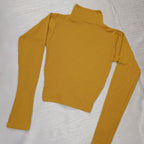 High Neck Lace-Up Ribbed Crop Top