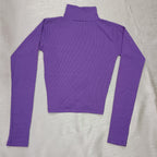 High Neck Lace-Up Ribbed Crop Top