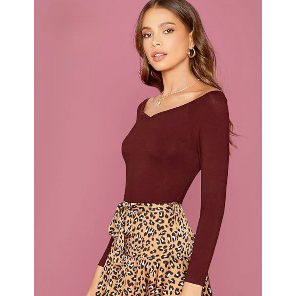 Off-Shoulder Ribbed Bodyfit Top