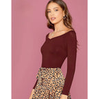 Off-Shoulder Ribbed Bodyfit Top