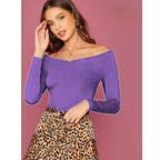 Off-Shoulder Ribbed Bodyfit Top