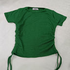 Trendy Ruched Side Fitted Crop Top for Women – Everyday Chic Essential