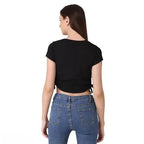 Trendy Ruched Side Fitted Crop Top for Women – Everyday Chic Essential