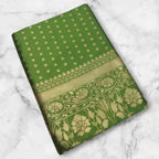 Soft Lichi Silk Saree with Rich Pallu and All-Over Jacquard Weave Design