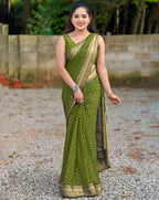 Soft Lichi Silk Saree with Rich Pallu and All-Over Jacquard Weave Design