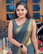 Soft Lichi Silk Saree with Rich Pallu and All-Over Jacquard Weave Design