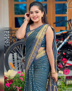 Soft Lichi Silk Saree with Rich Pallu and All-Over Jacquard Weave Design