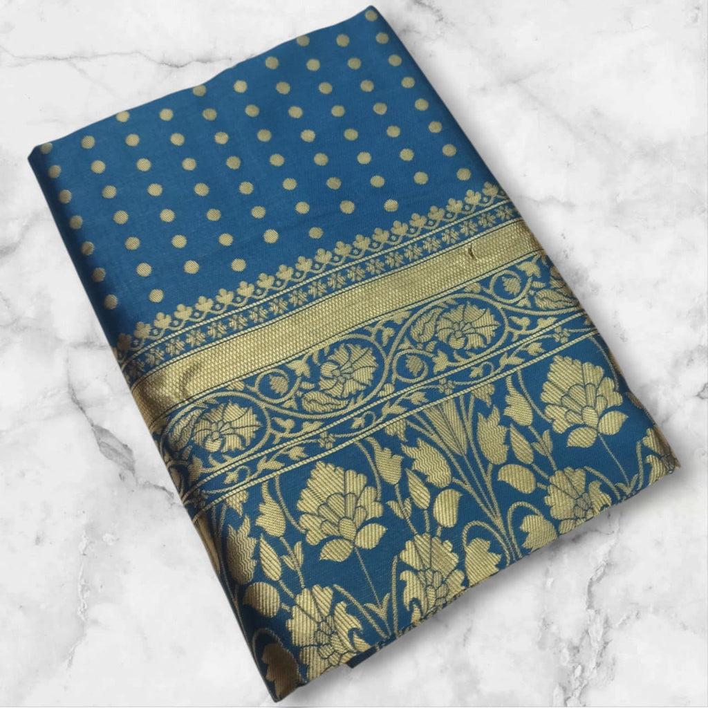 Soft Lichi Silk Saree with Rich Pallu and All-Over Jacquard Weave Design