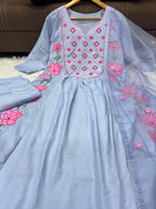 Gorgeous Embroidered Parampara Silk Suit Set with Dupatta