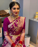 Royal Banarasi Silk Saree with Rich Zari Weaving and Blouse Piece