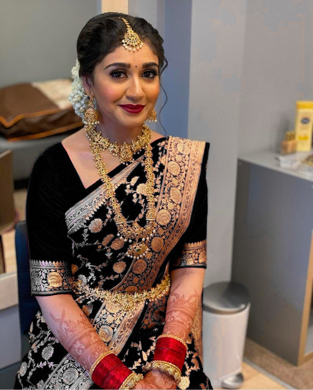 Royal Banarasi Silk Saree with Rich Zari Weaving and Blouse Piece