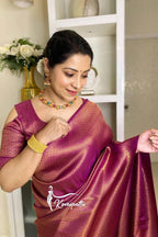 Royal Soft Lichi Silk Saree with Rich Pallu & Jacquard Weave