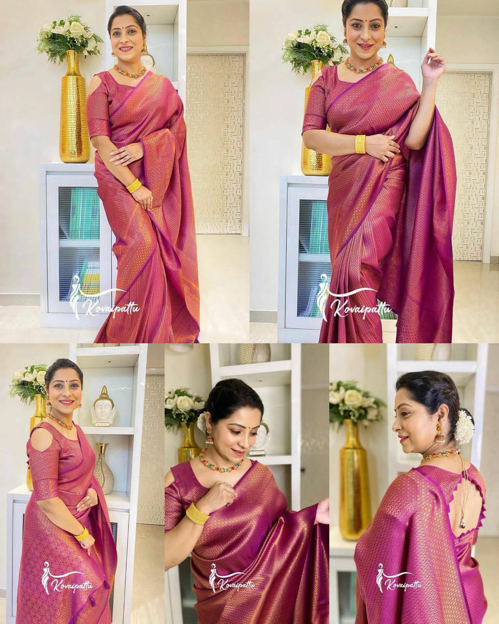 Royal Soft Lichi Silk Saree with Rich Pallu & Jacquard Weave