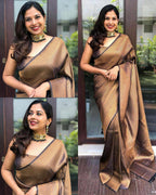Royal Soft Lichi Silk Saree with Rich Pallu & Jacquard Weave