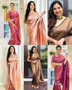 Royal Soft Lichi Silk Saree with Rich Pallu & Jacquard Weave