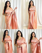 Royal Soft Lichi Silk Saree with Rich Pallu & Jacquard Weave