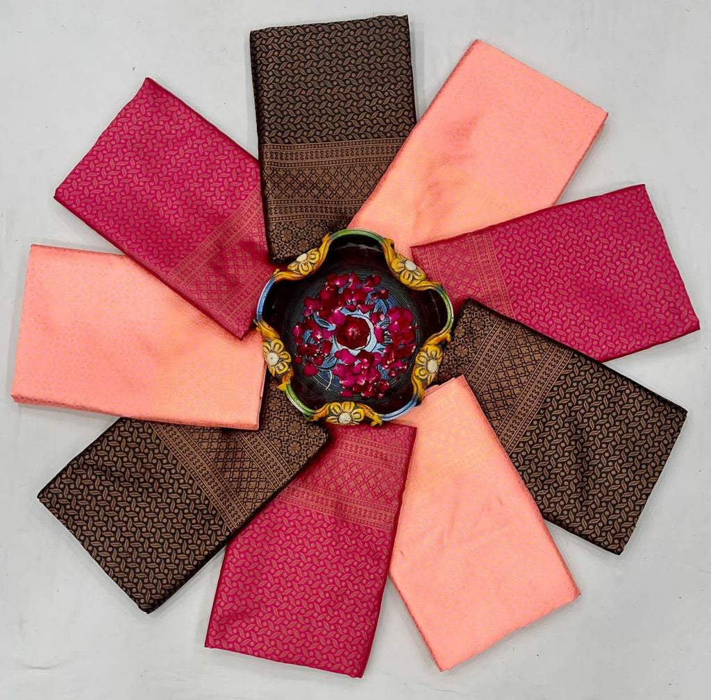 Royal Soft Lichi Silk Saree with Rich Pallu & Jacquard Weave