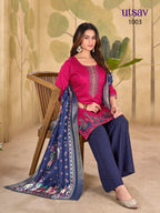 Royal Designer Embroidered Suit Set with Premium Weaving Dupatta (Kurti + Palazzo + Dupatta)