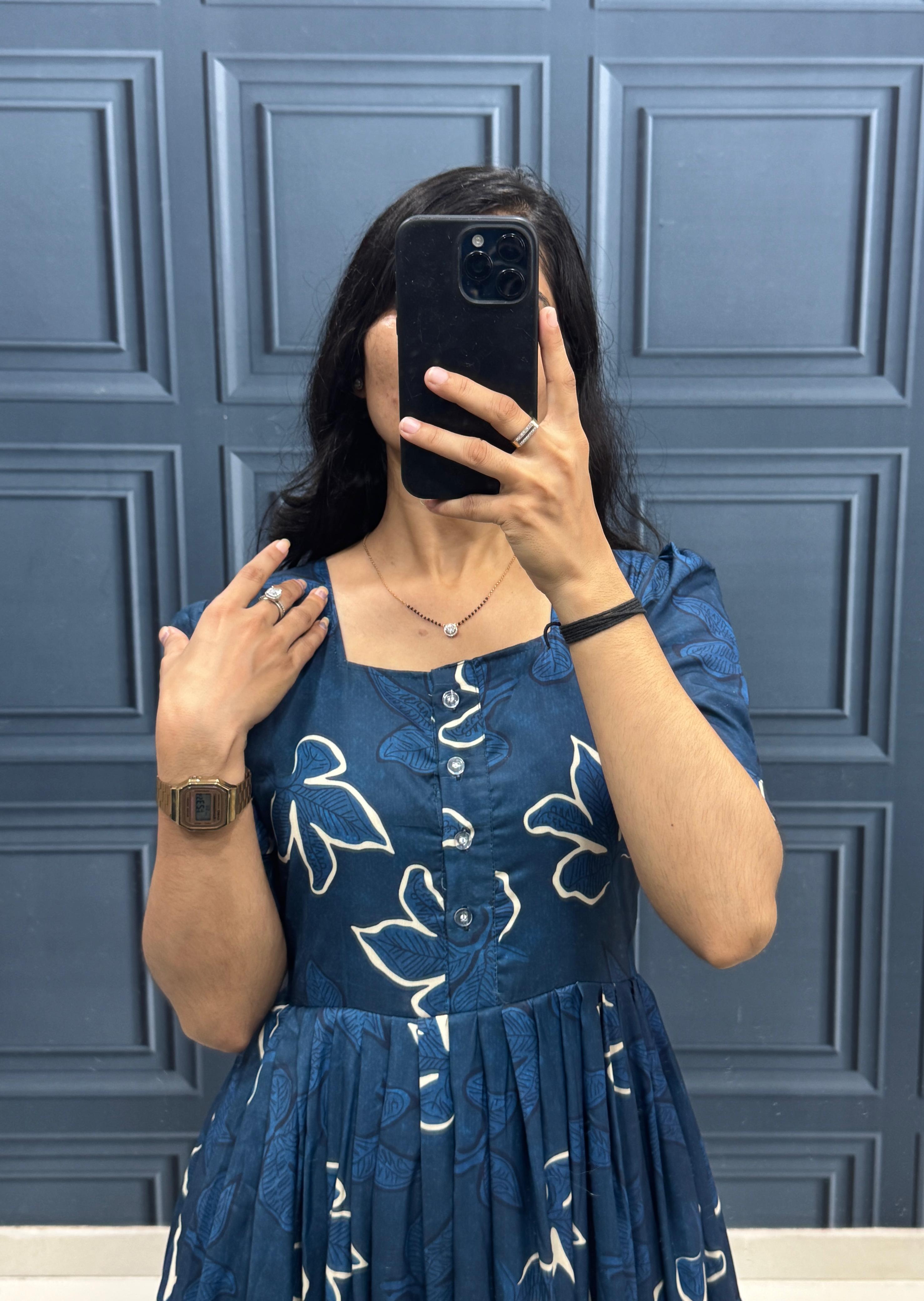 Premium Muslin Cotton Layered Flair Dress