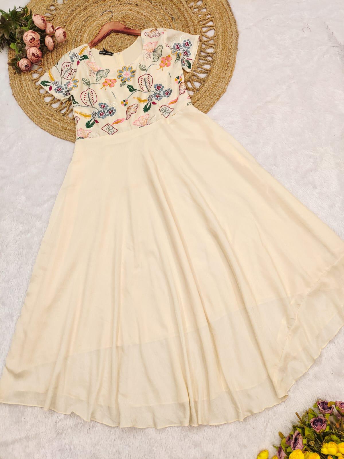 Premium Chinnon Silk Embroidered Anarkali – Celebration Special Edition