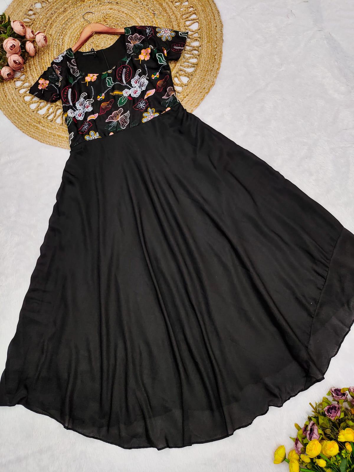 Premium Chinnon Silk Embroidered Anarkali – Celebration Special Edition